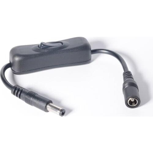 DC Power Inline Cable with On Off Switch Jack Connector 5.5x2.5mm for Led Strip Light CCTV Camera, No Need Soldering