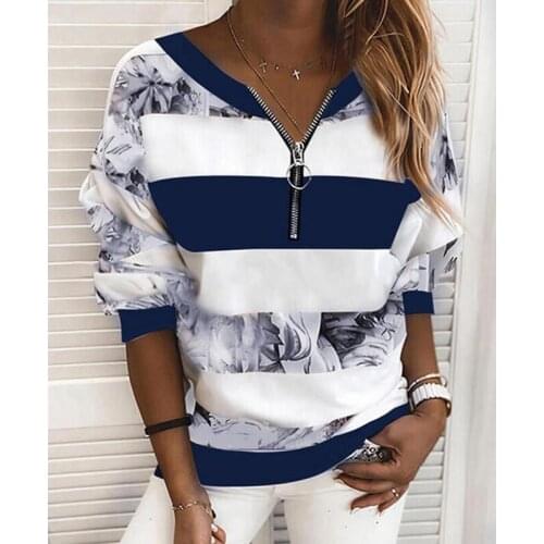 Womens Blouse Shirt Striped Color Block Long Sleeve Print V Neck Tops Basic Top Blue Yellow Blushing Pink