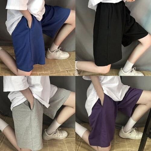 Women Shorts bein Knie-länge Harajuku Casual Einfache Ins Trendy Alle-spiel Studenten Frauen Summer 2XL Solide Stickerei Breite