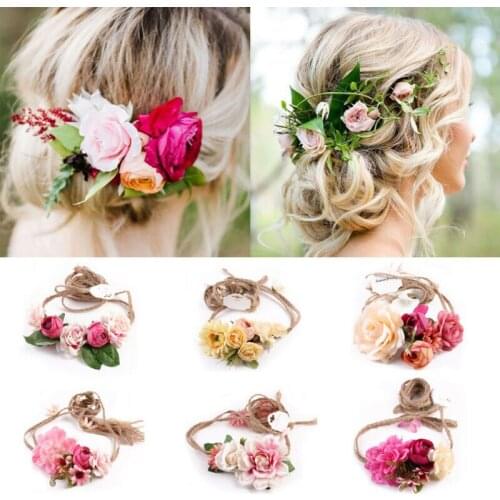 New Fashion Women Children girls Wedding Flower Bride Wreath Floral Garlands Bride Headband Hair band Hair Accessories