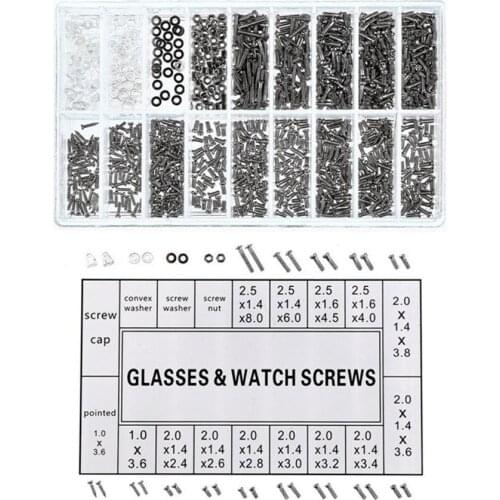 1000pcs/lot Universal Mobile Phone Micro Glasses Sunglasses Watch Wholesale Spectacle Nut Screws Set Tool Kit Repair Screwd U3Q9