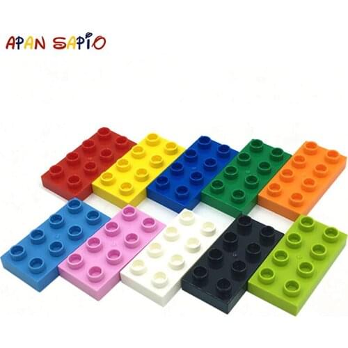 12PCS BIG Size DIY Building Blocks Thin Figures Bricks 2x4Dots Educational Creative Compatible brands Toys for Children