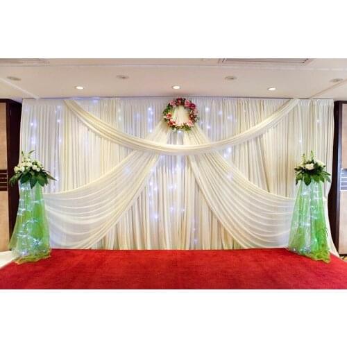 2017 new design mandap 3*6 wedding curtain drapery for sale white backdrop wedding backdrop curtain