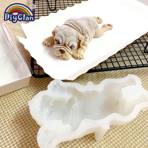 3D Shar Pei Silicone Mold Fondant Mousse Chocolate Pudding Baking Fondant Cake Decorating Tools Plaster Clay Soap Candle Mould