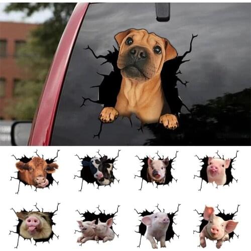 3D Stereo Animal Sticker Creative Home Car Wall Windows Decoration Sticker Toilet Kitchen Fridge Home Funny Animals Decor Decals