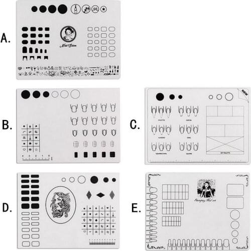 40*30cm Nail Art Mat Silicone Nail Templates Stamping Mat Foldable Washable Pad For Manicure Salon Tool Accessories