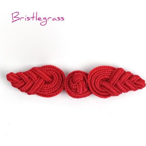 BRISTLEGRASS 5 Pair Handmade Red Leaf Chinese Knot Buttons Frog Closure Ribbon Fasteners Cheongsam Costume Suit DIY Sewing Craft