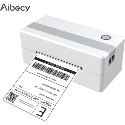 Aibecy 110mm Shipping Label Printer USB Desktop Thermal Label Printer Commercial Direct Thermal Label Maker Windows Linux Mac