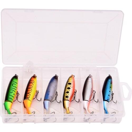 Promotion! 6Pcs with Box Whopper Plopper 100Mm 13G Floating per Fishing Lure Artificial Hard Bait Wobbler Rotating Tail Fishi