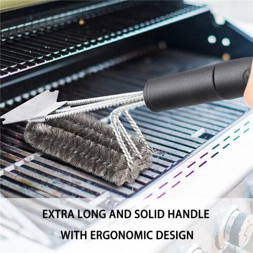 BBQ Grill Clean Brush Wire Brush For Barbeque Grill Scraper BBQ Grill Portable Brush with Long Handle