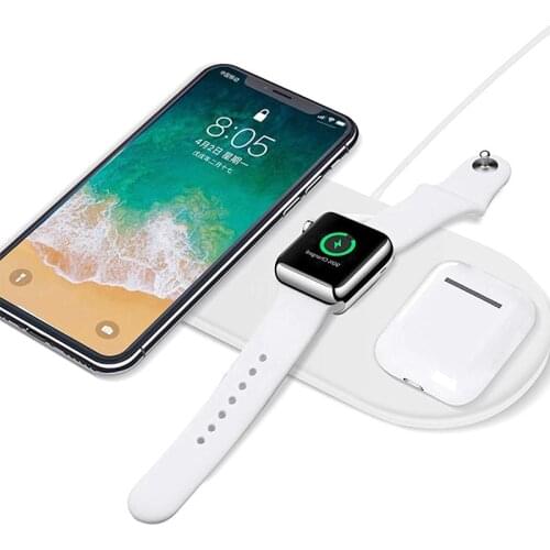 3 in 1 Wireless Charging Pad, Wireless Charger Station 9W Qi Fast Charging Mat Compatible with AirPods Apple Watch Series 1 2 3