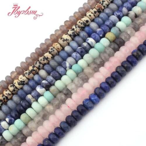 4x8mm Faceted Rondelle Lapis,Amazonite Beads Natural Stone Beads For DIY Necklace Bracelets Jewelry Making 15" Free Shinpping