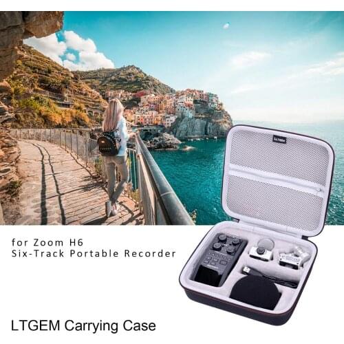 LTGEM EVA Black Hard Case for Zoom H6 Six-Track Portable Recorder