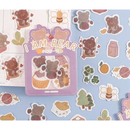 30 pcs /Pack Cute Bear Garden Decorative Stickers DIY Diary Album Stick Label Decor