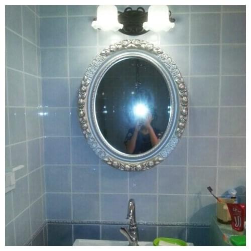 European Antique Hanging Bathroom Mirror American Bathroom Mirror Mediterranean Decoration Waterproof Mirror