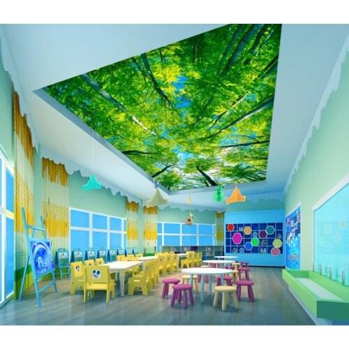 Fantasy Forest ceilings Mural Mural Paintings Living Room Ceiling Wallpaper