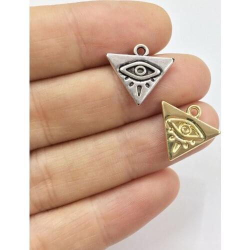 Eruifa Pretty 20pcs 14mm Eye Zinc alloy charms Wholesales necklace,earring bracelet jewelry DIY handmade 2 colors