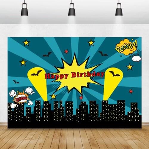 Laeacco Comic City Buildings Boom Stripes Pow Pattern Photography Backdrops Customized Photographic Backgrounds For Photo Studio