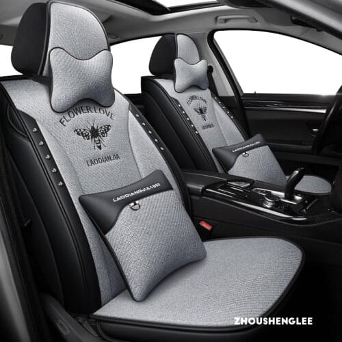 Flax car seat covers For ssangyong korando kyron rexton actyon sport rodius actyon tivolan chairman car protector seats