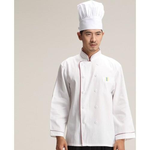 Fashionable Unisex Chefs Uniform,Breathable Fabrics,Chef Jackets Chef Kitchen Short Sleeve Work Wear Chef service Red edging