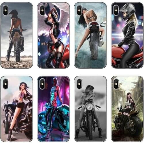 Motorcycle girl Soft Phone Case For Samsung Galaxy A71 A70 A60 A51 A50 A41 A40 A31 A30 A20E A21S A12 A10 A7 A5 A3