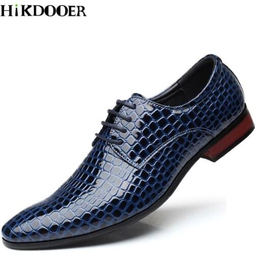 Top Quality Split Leather Mens Office Dress Shoes Black Red Blue Lace-up Casual Bullock Shoes British Fashion Oxfords Shoes