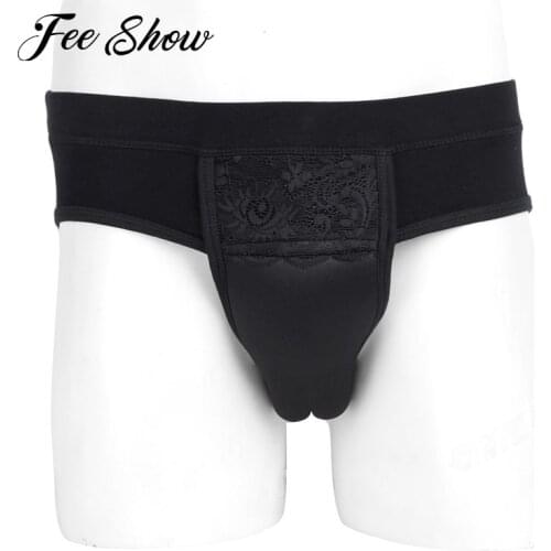 Mens Lingerie Sissy Briefs Underwear Hiding Gaff Panties Cotton Breathable Shaping Briefs Underwear for Crossdresser Transgender
