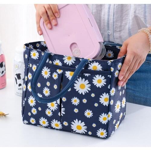 New waterproof aluminum foil insulation flower print fashion lunch bag