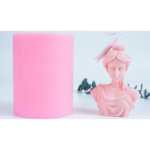 New Art Female Statue Venus Plaster Portrait Mould Sculpture Mold Silicone Candle Molds Candle ice cake chocolate Making Mould