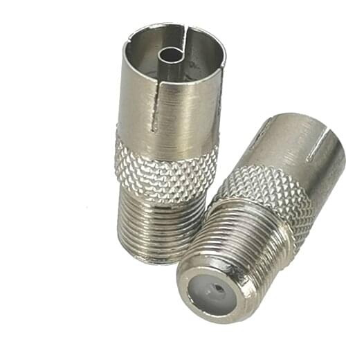 1Pcs Adapter F TV Female Jack to IEC PAL DVB-T Female Jack Straight RF COAXIAL Connector