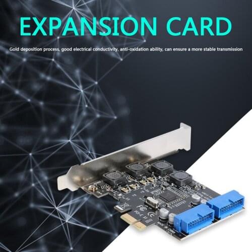 Portable External Expansion Card Adapter Desktop PC USB 3.0 Expansion Card Front PCI-E to 19/20 Pin Header Adapter Module