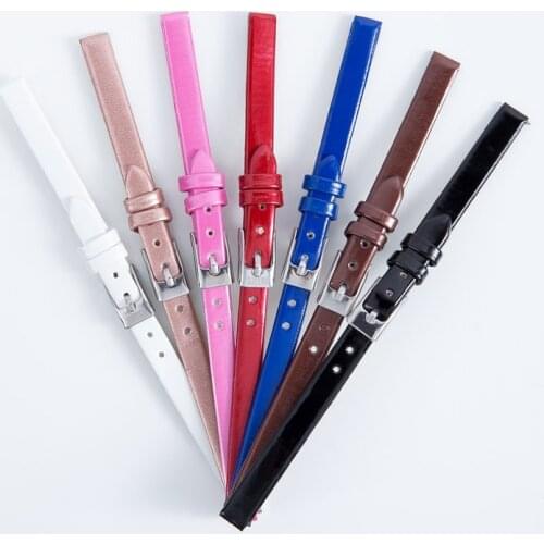 High Quality Genuine Leather Watchbands 8mm for Womens Watches Watch Accessories Thin Watch Strap Wrist Belt with Pin Buckle