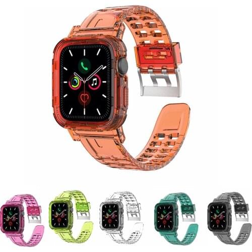 Transparent tpu resin smart watch strap for Apple iWatch Band 42 44 38 40 mm