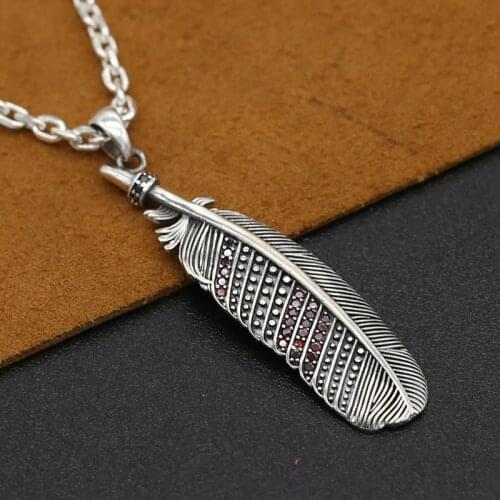 S925 Sterling Silver Takahashi Goro Handmade Jewelry Retro Thai Silver Eagle Feather Male And Female Pendants