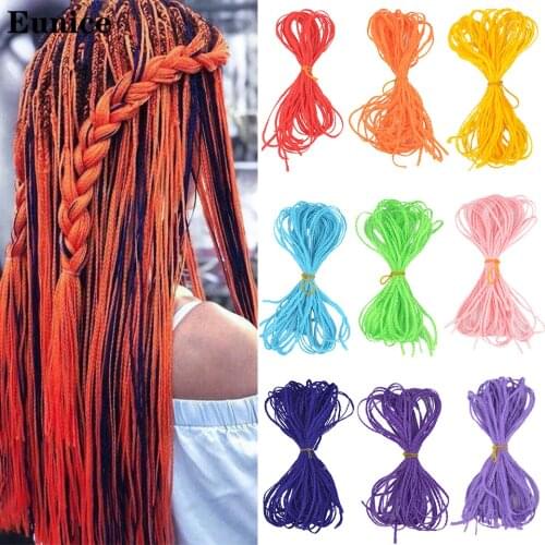 Synthetic Zizi Braids Thin Box Braids Hair Eunice Hair Extensions Pure Black Brown Pink Blue Red 613 Box Crochet Braids Hair