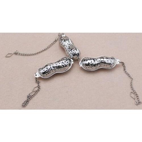 200pcs Stainless Steel Peanut Shaped Tea Strainer Tea Infuser Reusable Loose Leaf Filter Tools Device SN3809