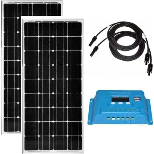 Panneau Solaire 12v 100w 2 Pcs Panneaux Solaires 200W 24V Solar Charge Controller 12v/24v 10A Solar Battery Charger Camping Car