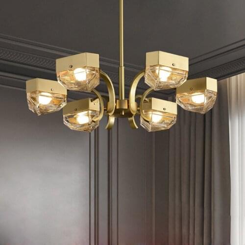 Modern luxury chandelier creative copper glass lamp high-end atmospheric for bedroom/dining room/Kitchen island/living room