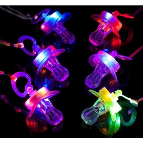 Light Up Pacifier Nipple Whistle Necklace Colorful Flash Led Whistle Stag Hen Party Cheering Glow Props hiking survival tools