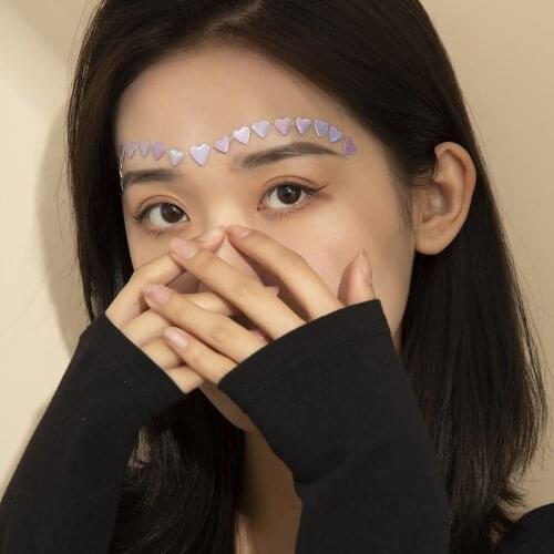 Temperament simple color gradient love face tattoo stickers fashion new acrylic DIY fluorescent color eye stickers for female