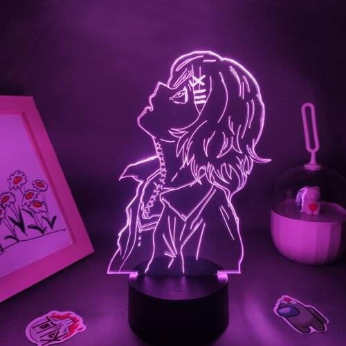Tokyo Ghoul Anime Figure Juzo Suzuya REI 3D Lamps RGB Neon Led Night Lights Birthday Manga Gifts For Friends Bedroom Table Decor