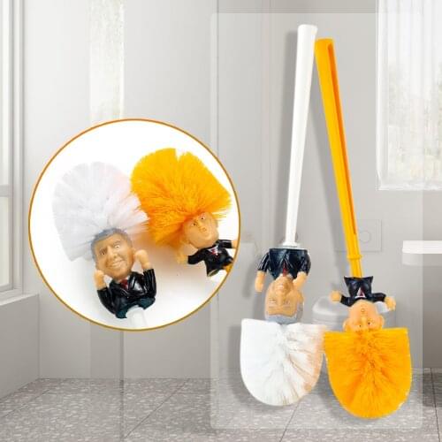 U.S. President Trump Biden Toilet Brush Funny Gag Gift Hard-haired Toilet Brush Gifts for Friends Household Cleaning Appliances