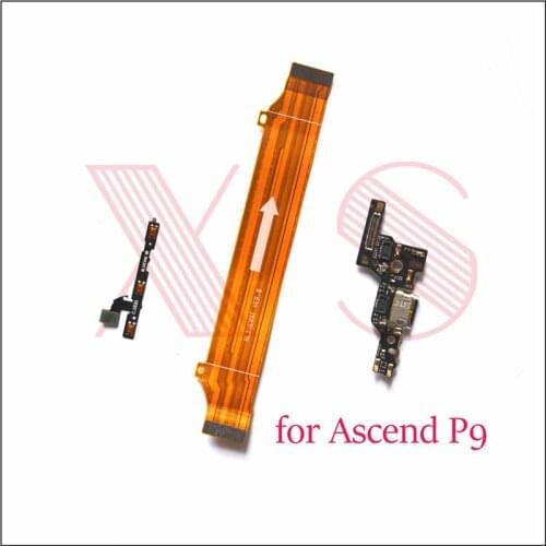 Power on/off volume switch side main mother board USB charging charger board connector flex cable For Huawei Ascend P9