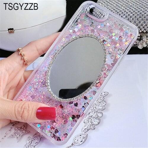 Mirror Dynamic Quicksand Liquid Case For Huawei P20 Lite Funda P20 Pro P8 P9 P10 Plus Bling Girl Cover For Huawei Y6 2017 Y5 Y7