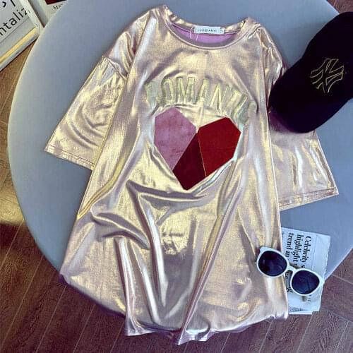Women T-shirt Chiffon Long Summer Top 2021 new Fashion Korean Lady y2k Sexy & Club Street Style Letter Heart Girls t-shirt