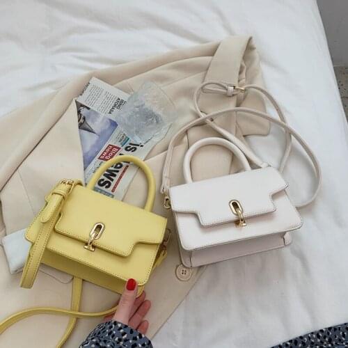 Womens Mini PU Leather Flap Crossbody Bags Sale Ladies Yellow Shoulder Handbags 2021 Female Luxury Famous Brand Totes