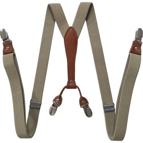 Womens Suspenders 4 Clips Y Back 2.5cm Wide Adjustable Elastic Jean Pants Brace Strap Ladies Suspenders for Wedding Party Event