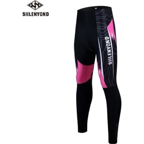Siilenyond 2019 Women Cycling Pants With Coolmax 3D Gel Padded Anti-slip MTB Bike Cycling Tights Shockproof Cycling Trousers