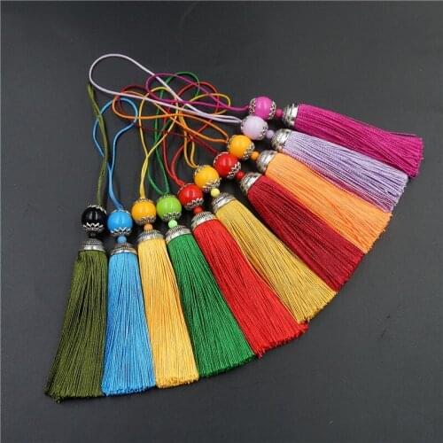 10Pcs Color Beads Hanging Cord Tassel Fringe Jewelry Curtains Decor Material Retro Tassel Trim Accessories DIY Craft Supplies