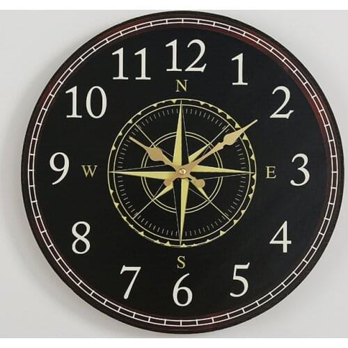 2020 Hot Sale European Style Wall Clock Custom Coffee Shop Living Room Decoration Creative Wooden Silent Retro Clock